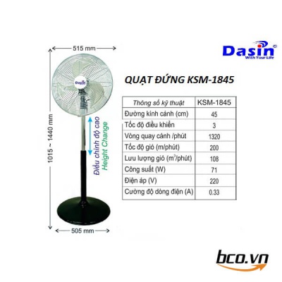Quạt đứng Dasin KSM-1845